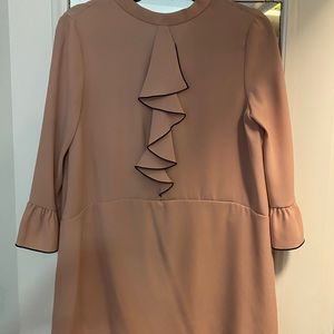 Zara bell sleeve flare dress in a rose pink